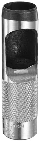 QUARKZMAN Perforadora de agujeros redondos de cuero, perforadora de agujeros huecos de 22 mm de acero al carbono para cortar círculos, herramienta de corte para manualidades de cuero DIY