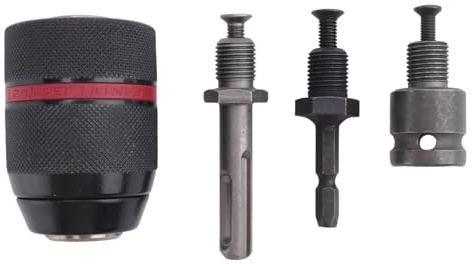 Asuinxurr Mandrin auto-serrant 1,5-13 mm 1/2-20 UNF avec tige SDS-Plus 1/4 tige hexagonale 1/2 adaptateur de clé à douille
