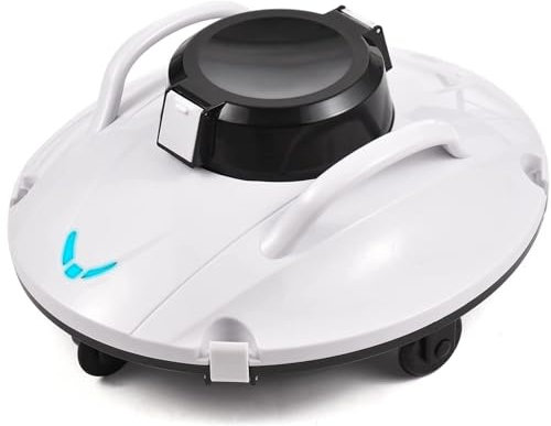 Pulitore automatico per piscine senza fili, batteria ricaricabile con autonomia di 130 minuti, doppio motore ad aspirazione forte, indicatore LED per pulizia pavimenti, pareti e linea di