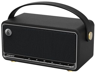 Edifier MP330 Bärbar Bluetooth-högtalare med Hi-Res Audio, 40W RMS Trådlös Dubbel Stereoparning, 360° Kvalitetsljud, 19H Speltid, Bluetooth 6.0 & Multipoint, Handhållen Design - Svart