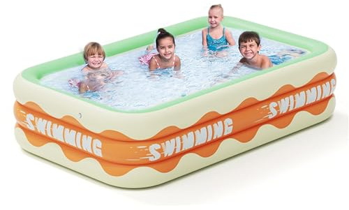 Piscine gonflable rectangulaire 130/150/180/210/305 cm, grande pataugeoire pour et adultes, fête d'été, piscine gonflable, piscine familiale pour jardin, extérieur, kit facile
