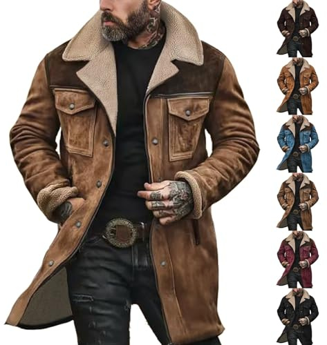Generisch laufjacke herren Trenchcoat Herren Jacke Fleecejacke Mit Multi Taschen Einfarbiger Winterjacke Winter Warm Softshelljacke Fleece Bequem Fit Wintermantel herbstjacke