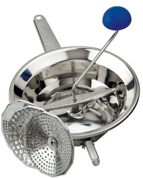 mille idee passaverdure Manuale Passatutto in acciaio inox 18/10, D. 24cm, 3 Dischi in dotazione, antiruggine per schiacciare patate, verdure, legumi, zuppe, salse, pomodori,