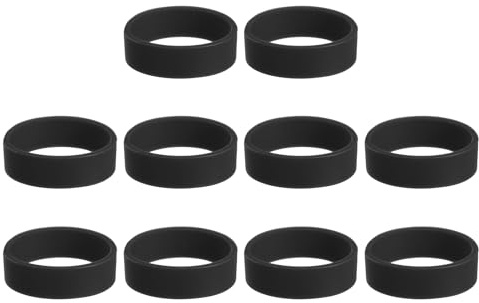 QUARKZMAN 10Pcs Bandas De Goma De Silicona Antideslizantes 1.22 Pulgada Planas Bandas Elásticas De Goma Para Libros Trampas Arte Papel De Regalo Cordones Negras