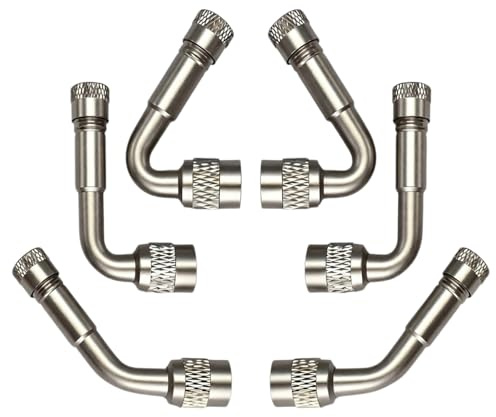 VOTNMIC 6Pcs Valve Stem Extensions, 45 Degree 90 Degree 135 Degree Schrader Tire Valve Extenders Compatible for Dual Wheels Passenger Cars, RV, Stroller, Bicycles, Motorcycles and Trailers