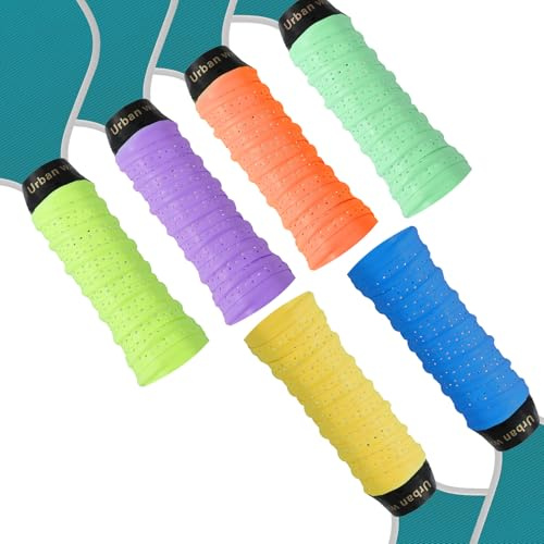 APLZGMG 6 stycken greppband tennisracket, greppband halkskydd, självhäftande greppband, overgrepp, grepptejp, band handtag för tennisracket, badmintonracket, golfstång, baseball