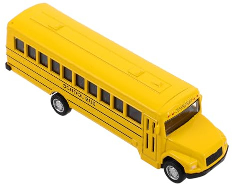 Parliky Autobús Escolar de Juguete Amarillo Tracción por Inercia, Modelo Fundido a Presión de Metal Neumáticos de Goma, Vehículo Educativo Juegos de Simulación