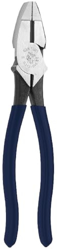 Klein Tools D213-8NE Pliers, 8-Inch Side Cutters, High Leverage Lineman's Pliers Cut Copper, Aluminum and other Soft Metals