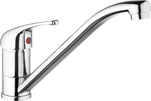 Cornat Spültisch-Einhebelarmatur Leon - Hochwertiger Messingkörper - verchromt - Schwenkbarer Auslauf / Hochdruck-Armatur / Küchenarmatur / Wasserhahn / SA853