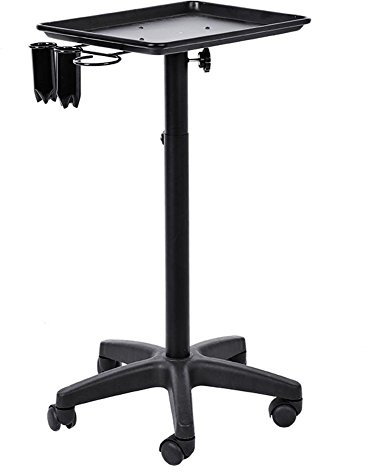 Chariot de coiffeur professionnel avec 5 roues et appareil pour sèche-cheveux, titre, chariot de rangement de travail pour barbier, beauté, maquillage, salon