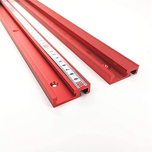 Namvo Lot de 2 rails coulissants en aluminium de 300 mm 45 dents pour établi, routeur, table à onglet, arrêt, outils de travail du bois standard