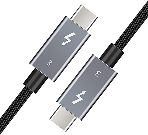 Cavo Thunderbolt 3 da 70 cm | supporta 100 W di potenza | Cavo di ricarica/trasferimento dati 40 Gbps USB-C a USB-C, compatibile con SSD esterni, Pixel, Hub Docking 0.7 m