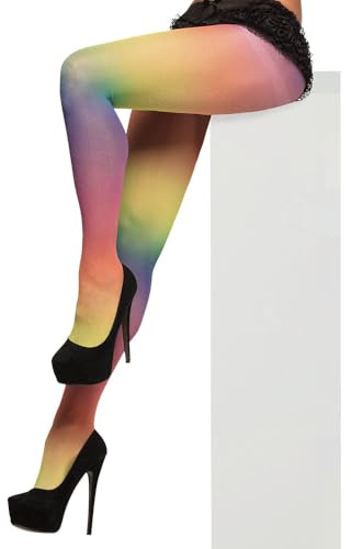 Boland - Strumpfhose Regenbogen, mehrfarbig, 50 DEN, Nylon-Strumpfhose, Pride-Party, CSD, Kostüm, Karneval, Mottoparty