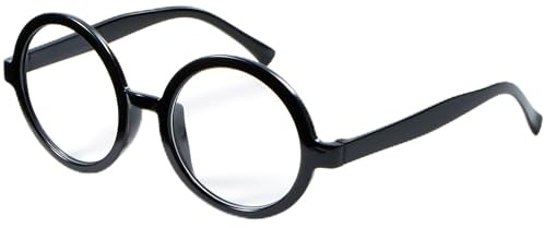 Spooktacular Creations Halloween Wizard Round Glasses - Black Circle Glasses for Kids & Adults Costume Accessory