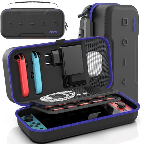OIVO Étui pour Nintendo Switch et OLED, étui de Voyage Rigide pour Nintendo Switch Accessoires et Console, Sac de Transport Switch avec 20 Cartouches de Jeu