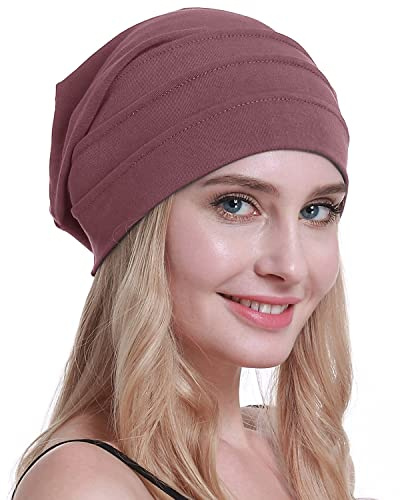 osvyo Sombreros de quimioterapia de algodón, gorras suaves para cáncer, cubiertas de cabeza para mujeres con caída del cabello, embalaje sellado, Arena Marrón, Talla única