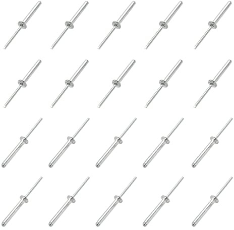 QUARKZMAN Blindnieten Aluminium/Stahl Nieten 5mm x 30mm 30Stk | Metall und Kunststoff und Leder [Silberton]