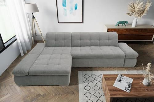 DOMO. collection Ecksofa Moric, Couch in L-Form, Eckcouch, Sofa in L-Form 300 x 172 x 80 cm (BxTxH), hellgrau