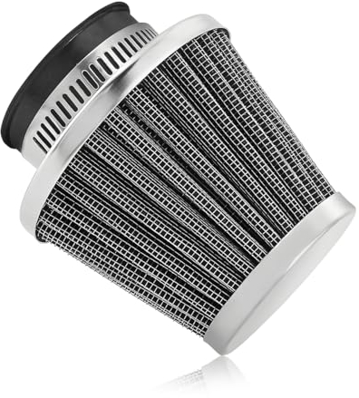 JNNJ Filtro Admisión De Aire Para Moto, Motocicleta Filtros De Admisión De Aire Limpiador, Filtro Admisión Aire Universal Doble Capa Acero, Para Moto Scooter Motor Motorizado Ciclomotor(35mm)