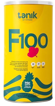Vithani F100 -Psyllium Husk Powder – High-Fiber Supplement for Digestive Health with Wheat Bran, Flaxseed, Oats, Soy, Pineapple, Apple Fiber, Green Tea & Stevia – Pineapple Flavor – 600g