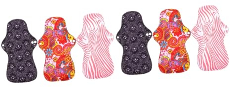 SOLUSTRE 6 Stk Tante Handtuch Zeitraum Handtuch Wiederverwendbare Menstruationsbinden Aus Stoff Waschbares Periodenhandtuch Prothesenzähne Bambus-kohle Damenbinde Papierserviette