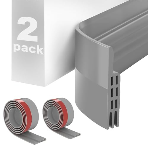 Zugluftstopper für Türen Grau [2Rollen X 1m] - Türdichtung Selbstklebend extra stark - Heizkosten sparender Tür Zugluftstopper - Kälteschutz Türdichtung unten - Tür Zugluftstopper für Türen