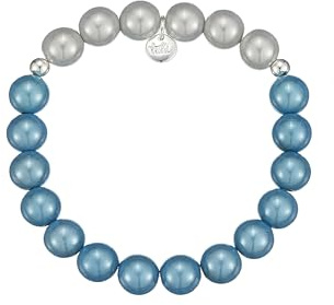 Leslii Reflective Pearls Perlen-Armband Magic 3D-Effekt (Blau-Weiß Ø 10mm)