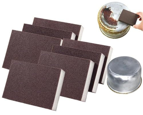 Paquete de 10 esponjas de carborundo, esponja mágica de esmeril, esponja de limpieza de cocina para eliminar el óxido de ollas y sartenes