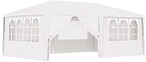 Homgoday Gazebo da Giardino,Gazebo Ombrellone da Giardino Spiaggia Pesca Esterno Antivento per Arredo Giardino Terrazzo Ambienti,Gazebo Professionale con Pareti 4x6 m Bianco 90 g/m²