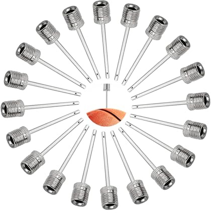 JeoPoom 20 Stück Ballpumpe Nadeln, Ballpumpen Aufblasnadel, Ballpumpennadeln für Sportbälle, Ideal zum Aufblasen von Fußball-, Basketball-, und Allen Anderen Sportbällen