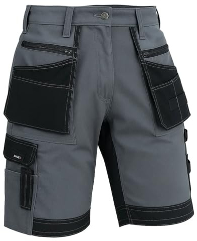 SPARK X Work Shorts Men – Heavy Duty Workwear Multi Holster Pockets, Utility & Safety Combat Cargo Summer Shorts- Triple Stitched, Breathable & Anti-Odour – Black