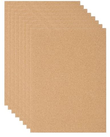 PATIKIL 8.3 X 11.7 Pouce 2mm Épais Feuilles de Liège Adhésives, 8 Pcs Tapis de Carreaux de Liège Rectangulaire pour Dessous de Verre de Bulletin, Bricolage, Décoration Murale