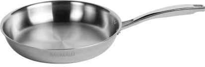 Baumalu, Sartén TRIPLI PRO 28 cm de acero inoxidable 18/10, 3 capas para una óptima difusión del calor, compatible con inducción, gas y eléctrico, mango ergonómico remachado, resistente a los arañazos