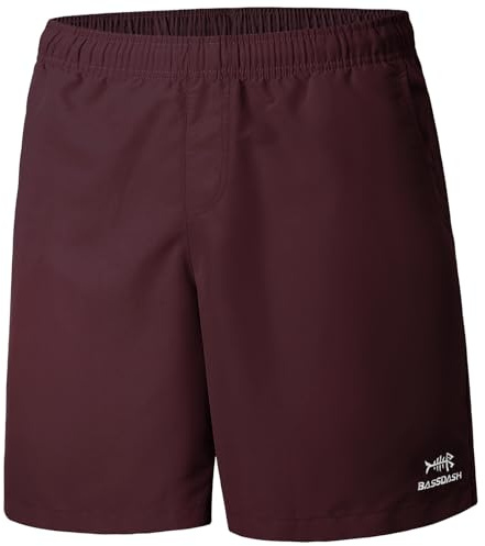 Bassdash Sportshorts för herr UPF 50+ korta joggingshorts löpning badshorts herr fitness, utomhus, sommar, Bourgogne, XL
