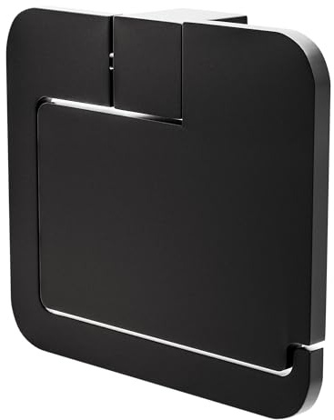 Amig - Portarrollos de baño para Papel higiénico con Tapa Mod. OMA-6 - Soporte Rollo de WC con Tornillos incluidos - 134 x 118 x 30 mm - Zamak - Negro Mate