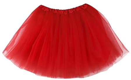 VilaGi Tulle Tutu Skirts for Women,Adult Tutu Skirt,Elastic 4 Layered Adult Tutu for Dance Ballet Skirts for Party Fancy Dress Outfit Costume for Women and Teens Girls,Red
