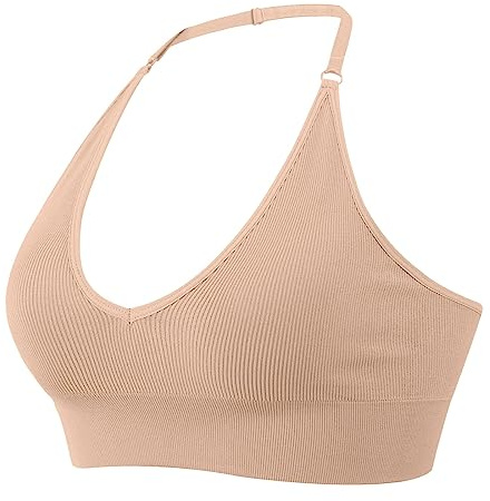 Milchauffang Coquille d'allaitement Femme Dos Nu Soutien-Gorge de Sport Dos Nu Deep V Bustier de Sport Rembourré Sexy Gym Soutien-gorge Push Up Dos Nu Bretelles Réglables Sous-vêtements Sexy pour