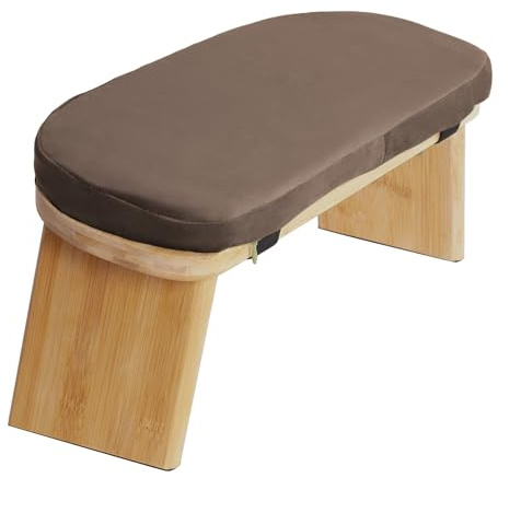 BAOCHADA Meditationsbank – Klappbare Ergonomische Bambus-Meditationsbank mit Bequemem Kissen, zum Knien oder Sitzen, für Ideal Achtsamkeit Zen Praxis Meditationshocker