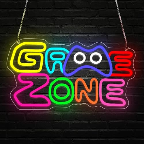Game Zone Neon Schild Gaming Lampe Neon LED Spiel Neonlicht Leuchtreklame für Wand USB Neonlicht für Gaming Zubehör Zimmer Deko Kinder Party Schlafzimmer Spielraum Decor