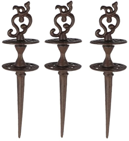 3er Set Gusseisen Schlauchführung Gartenschlauchführungen mit Umlenkrolle nostalgischer Landhausstil (W8402)