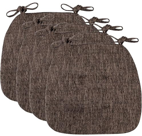 Comfortable Kitchen Chair Cushions Set of 4-43x41x35cm, Washable Seat Pads with Ties, Soft Upholstered Cushions for Dining Chairs, Perfect for Home Decor