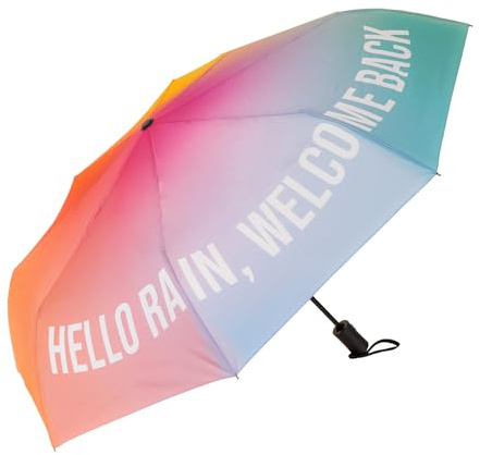 Fisura – Fällbart paraply hello rain med gradienteffekt. Litet och automatiskt paraply för kvinnor, perfekt för resor. Vindresistent och 96 cm i diameter när det är öppet.