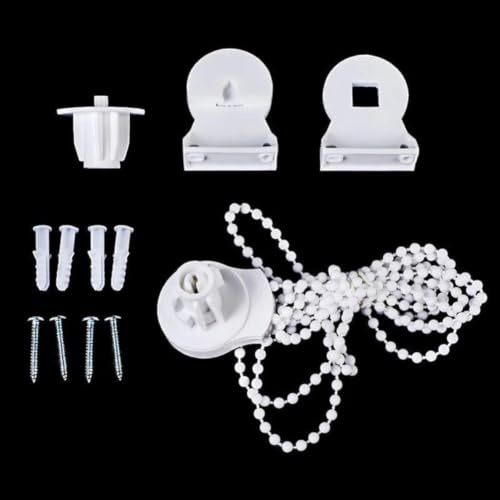 Kit de piezas de repuesto para persiana enrollable para tubo de 25 mm con soportes y cadena, apto para persianas enrollables estándar