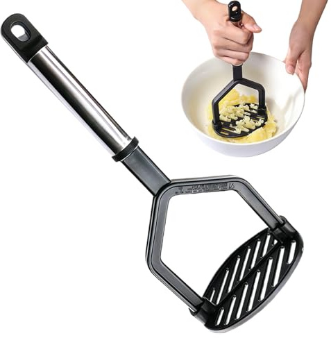 LAY STAY Potato Masher Stainless Steel, Stainless Steel Potato Masher with Thick Handle, Hand Mashers for Food Mixing, Manual Potatoes Mashers for Home Kitchen for Mashing All Food Types