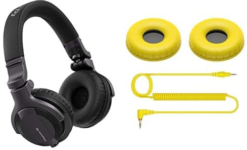 Pioneer DJ HDJ-CUE1 DJ Headphones with HC-CP08-Y Ear Pads & Coiled Cable Yellow