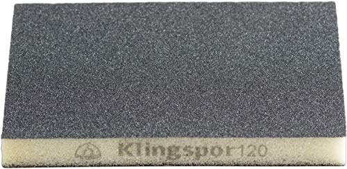 Klingpsor 244377 - SW 502 Schleifschwamm, flexibel, 2-seitig beschichtet, schwarz, 123X96X12,5 - Korn 120, 100 Stück