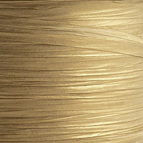 Italian Options Paper Raffia Ribbon 7mm x 100M - Metallic Gold