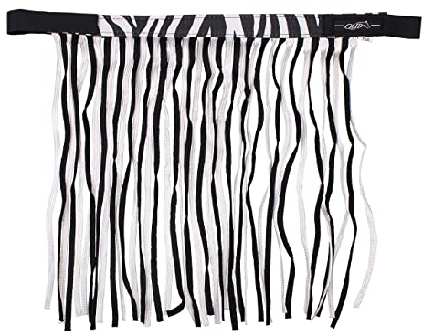 QHP Fliegenfransen mit Klettverschluss Fliegenschutz Kollektion Sommer (Pony, Zebra)