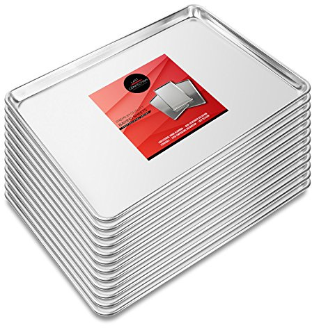 Last Confection 12 Cookie Baking Sheets 15 x 21 - Rimmed Aluminum Jelly Roll Trays - Three-Quarter Sheet Pans