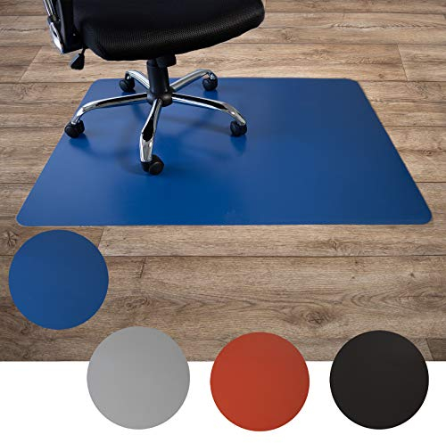 Floordirekt Bodenschutzmatte für Hartböden | aus Polypropylen| Buerostuhlunterlage | Stuhlunterlage | Schutzmatte | Hartboden | BUNT | 3 Größen (120 x 150 cm, Blau)